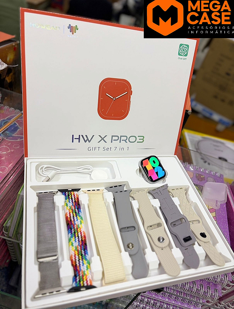relogio Smartwatch Kit 7 em 1 HW X PRO3 Howear