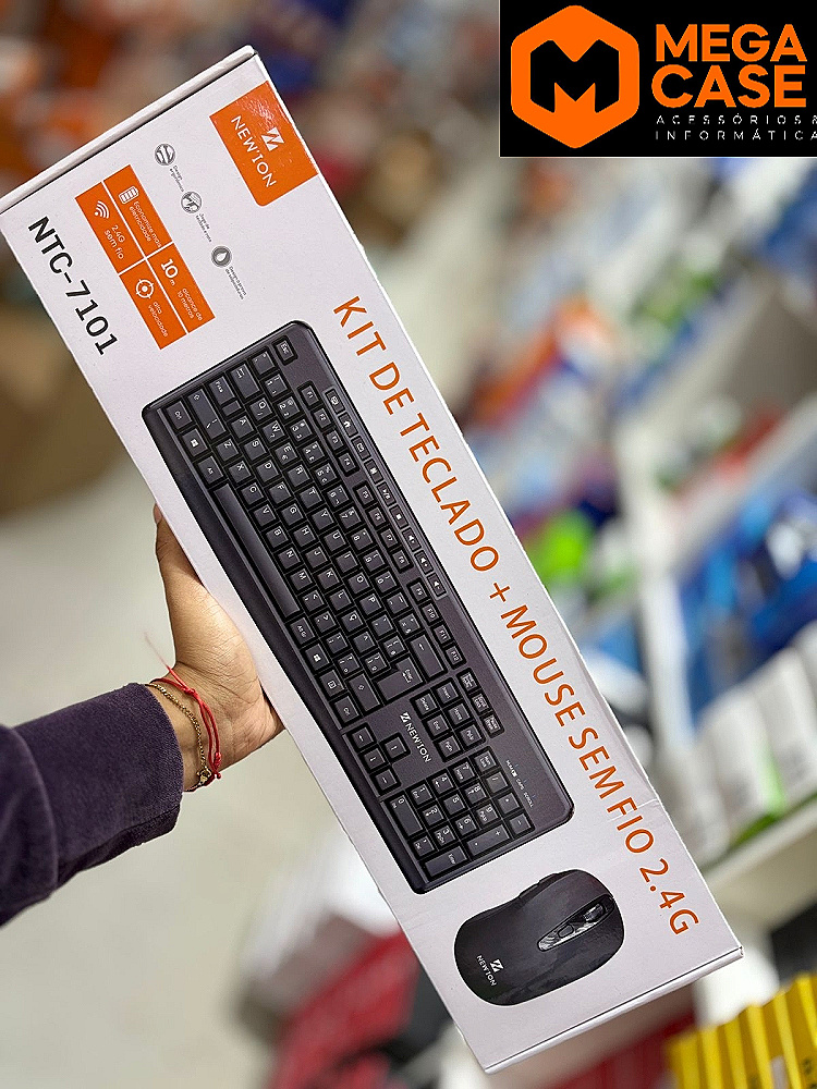 Kit de Teclado e Mouse Sem Fio Newton NTC-7101