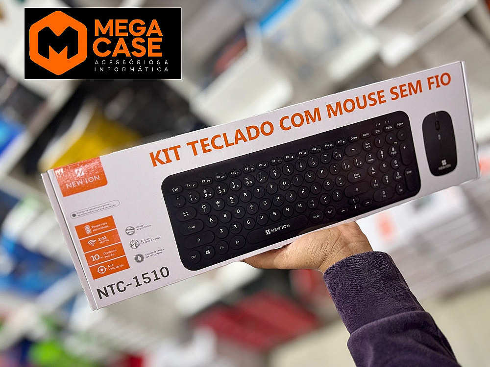 Kit Teclado com Mouse Sem Fio Newion NTC-1510