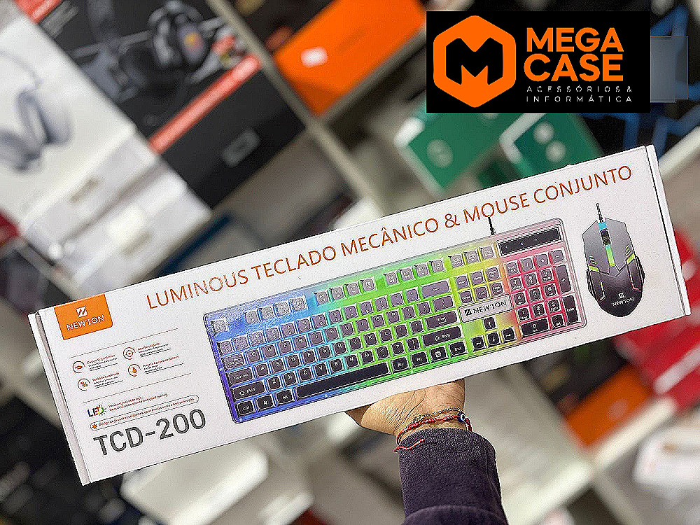 Kit Teclado Mecânico e Mouse RGB New Ion TCD-200