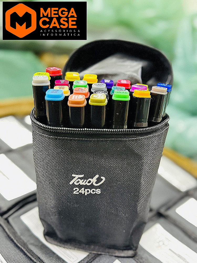 Canetas Kit de Marcadores Coloridos 24pcs