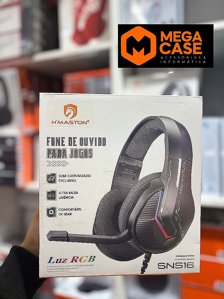Fone com fio Headset Gamer RGB H'maston SNS16