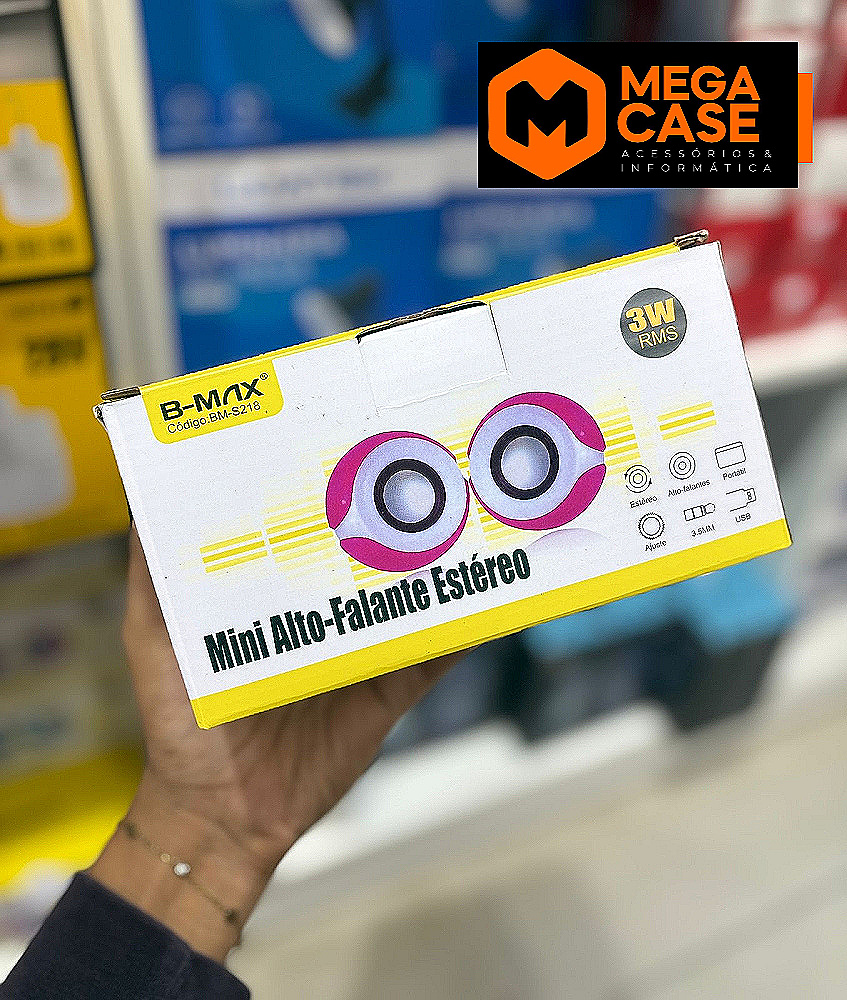 Caixa de som pra computador  Mini Alto-Falante Estéreo 3W B-MAX BM-S218