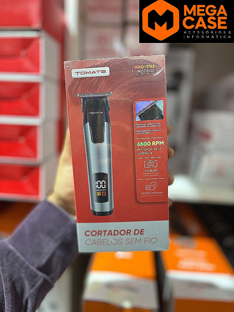Cortador de Cabelos Sem Fio 6500 RPM Tomate MAG-1762