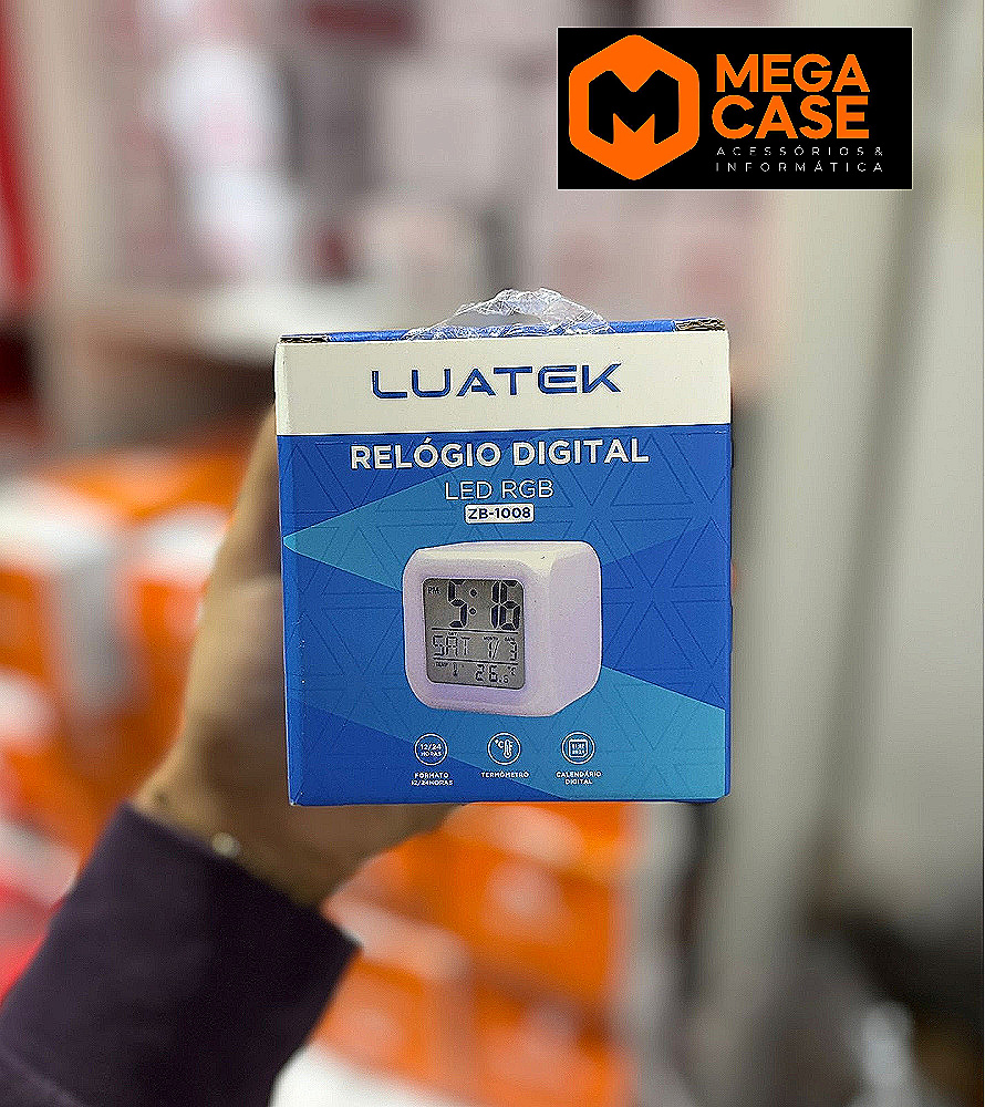 Relógio Digital LED RGB Luatek ZB-1008