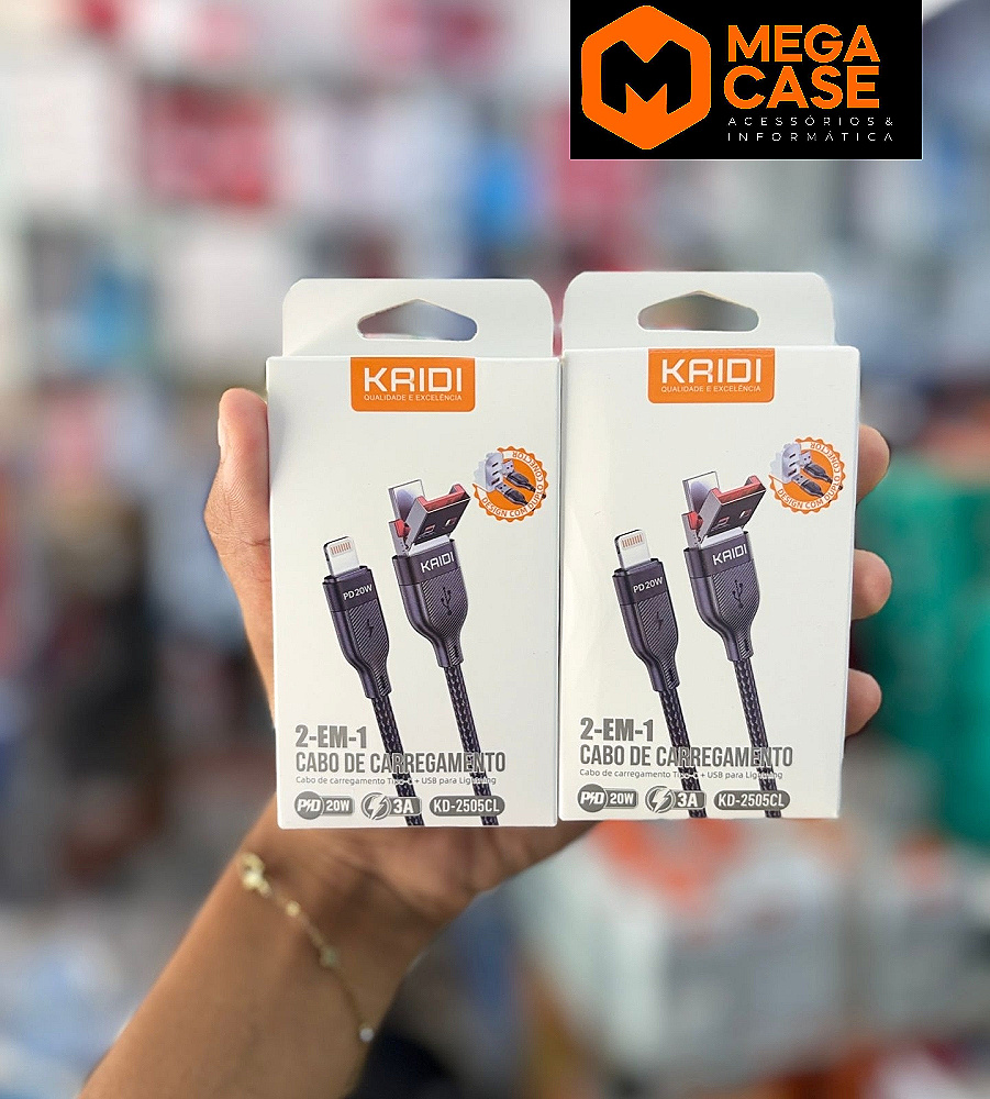 Cabo de Celular  2-em-1 20W KAIDI KD-2505CL