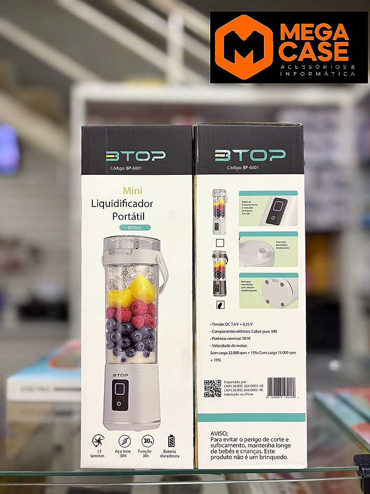 Mini Liquidificador Portátil 50W BTOP BP-6001