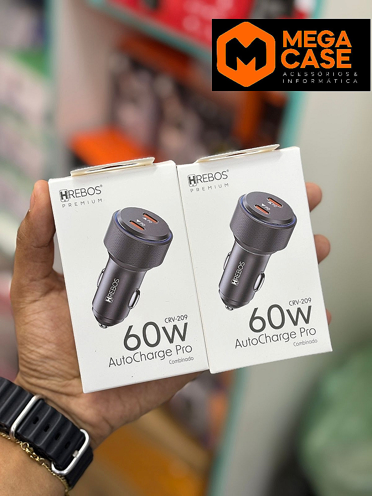 Carregador Veicular AutoCharge Pro 60W Hrebos CRV-209