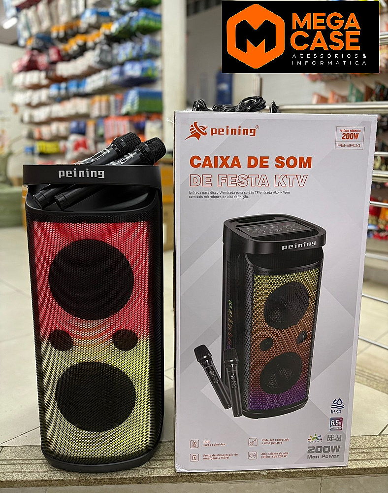 Caixa de Som de Festa KTV 200W peining PB-SP04