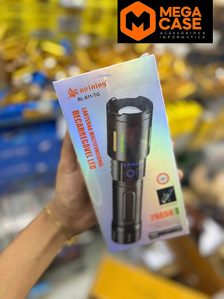 Lanterna Multifuncional Recarregável LED Peining BL-611-TG