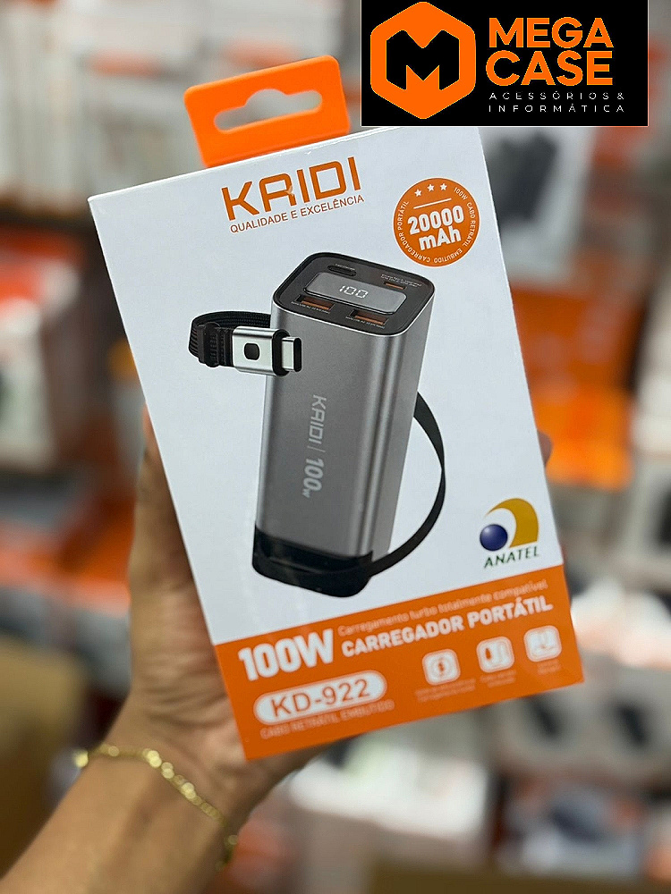 Bateria Portatil Power Bank 100W KRIDI KD-922