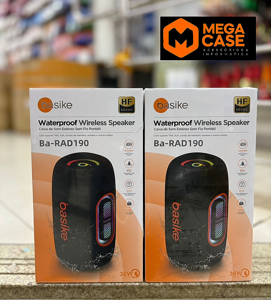 Caixa de Som Bluetooth à Prova d'Água 30W Basike Ba-RAD190
