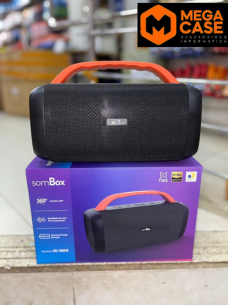 Caixa de Som Bluetooth 3D-X608 somBox X608