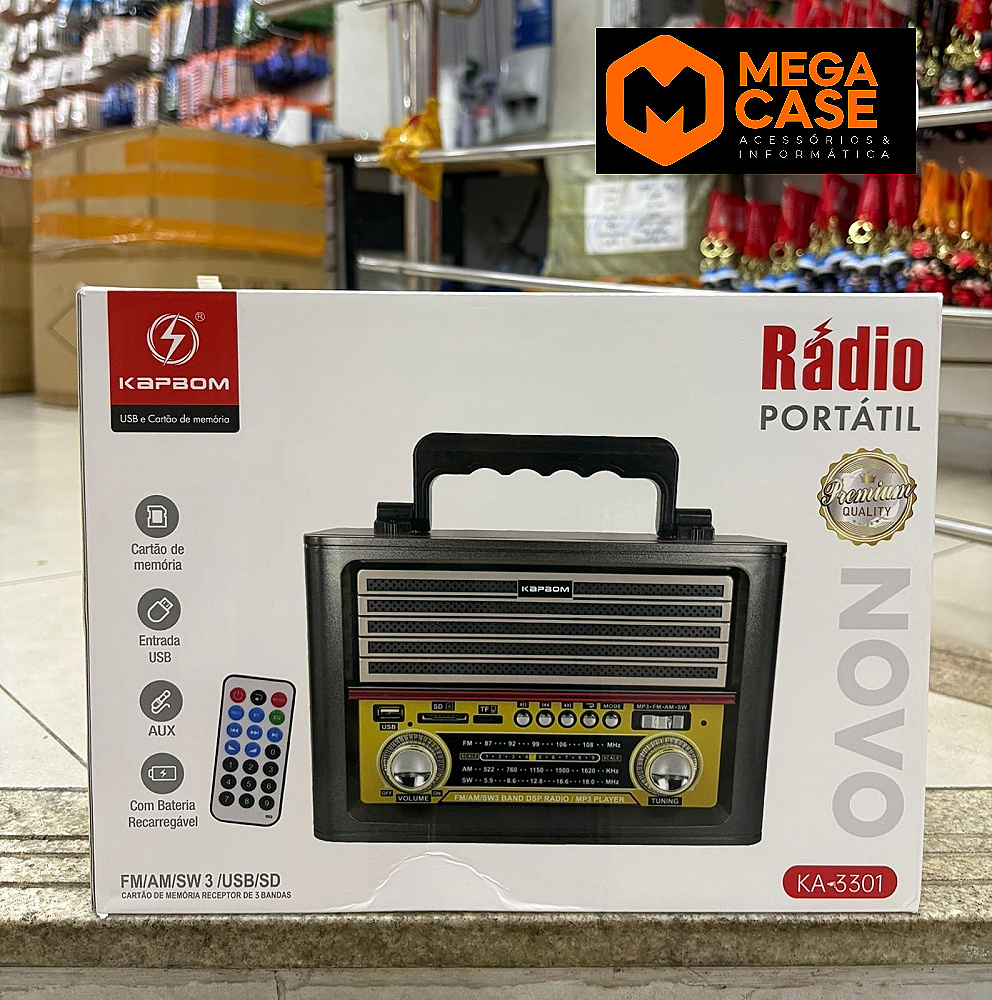 Rádio Portátil KAPBOM KA-3301