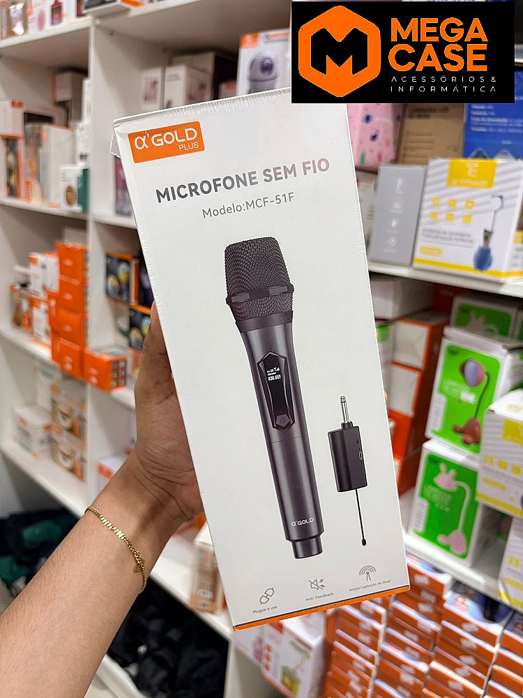Microfone Sem Fio MCF-51F Gold Plus MCF-51