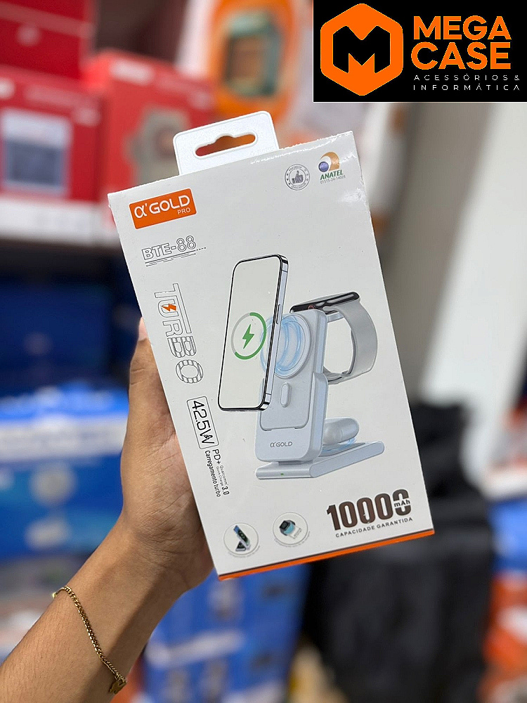Bateria Portatil Carregador Turbo Wireless 42.5W α Gold BTE-88