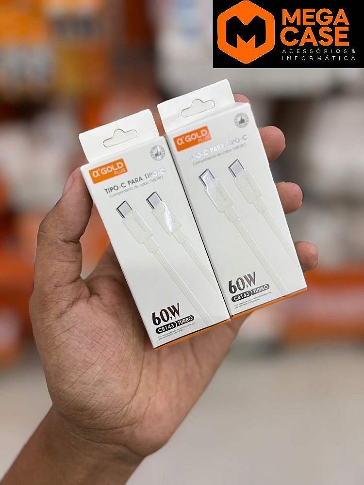 Cabo de Celular Tipo-C x Tipo-C 60W α Gold CB143