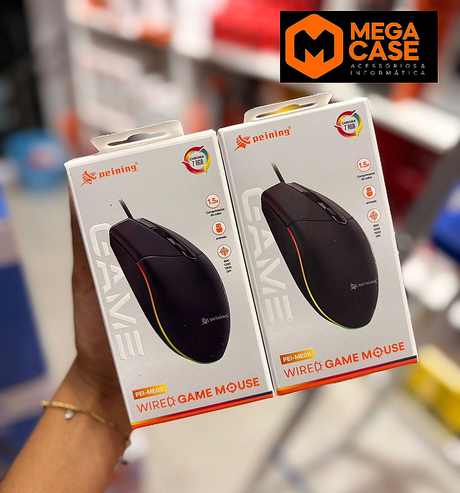 Mouse com fio Gamer RGB Peinining PEI-ME05