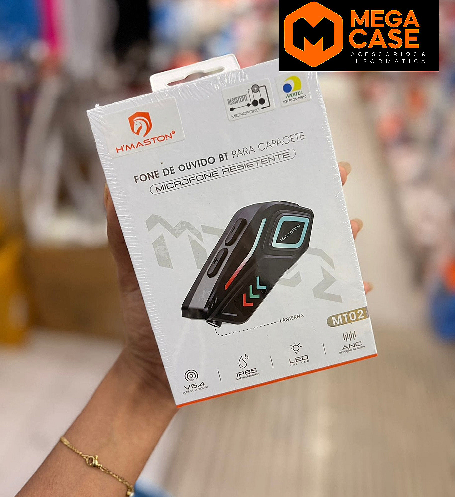Fone de Ouvido Bluetooth para Capacete H'maston MT02