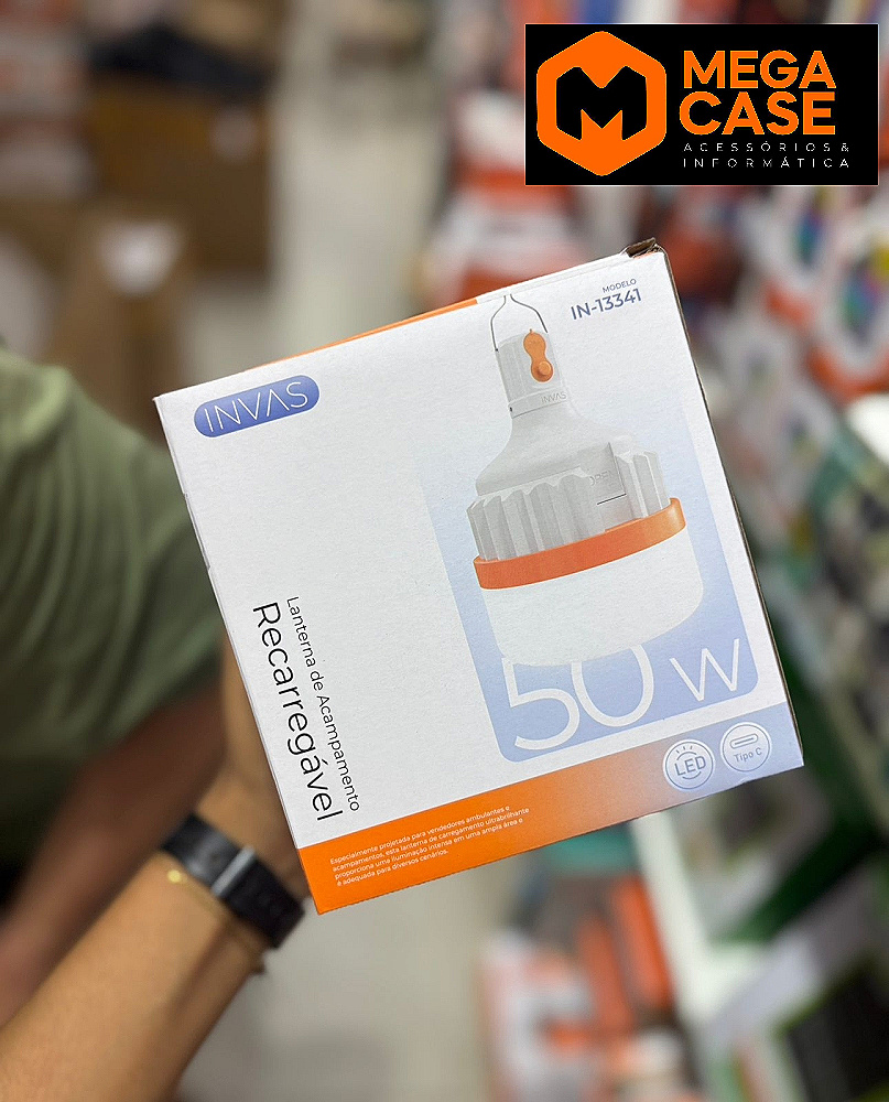 Lanterna de Acampamento Recarregável 50W INVIAS IN-13341