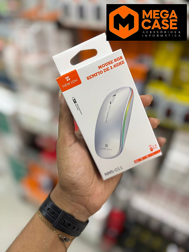 Mouse sem fio RGB Newion NMG-011