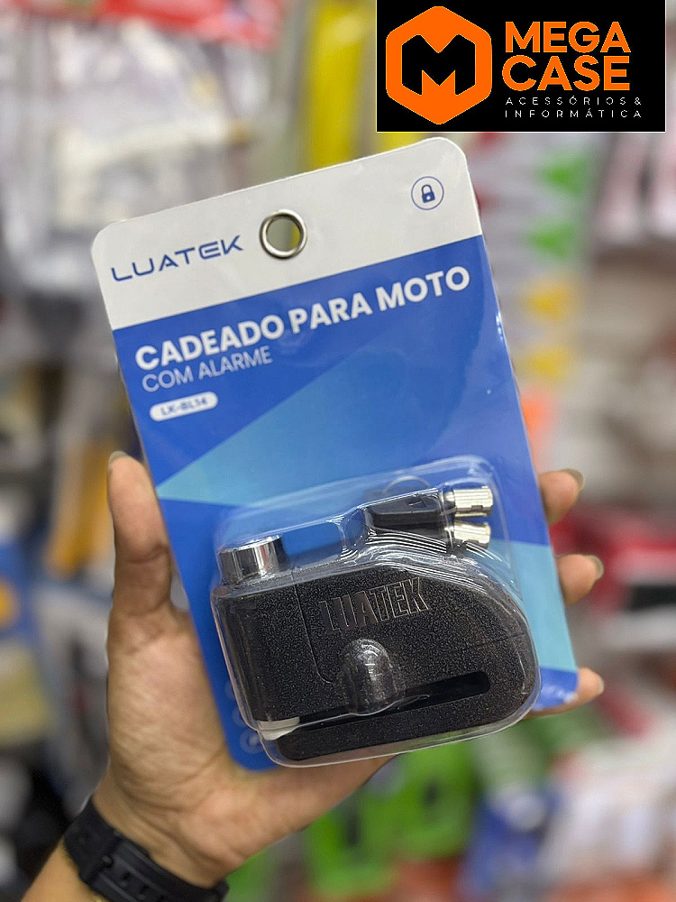 Cadeado para Moto com Alarme LUATEK LK-02.14