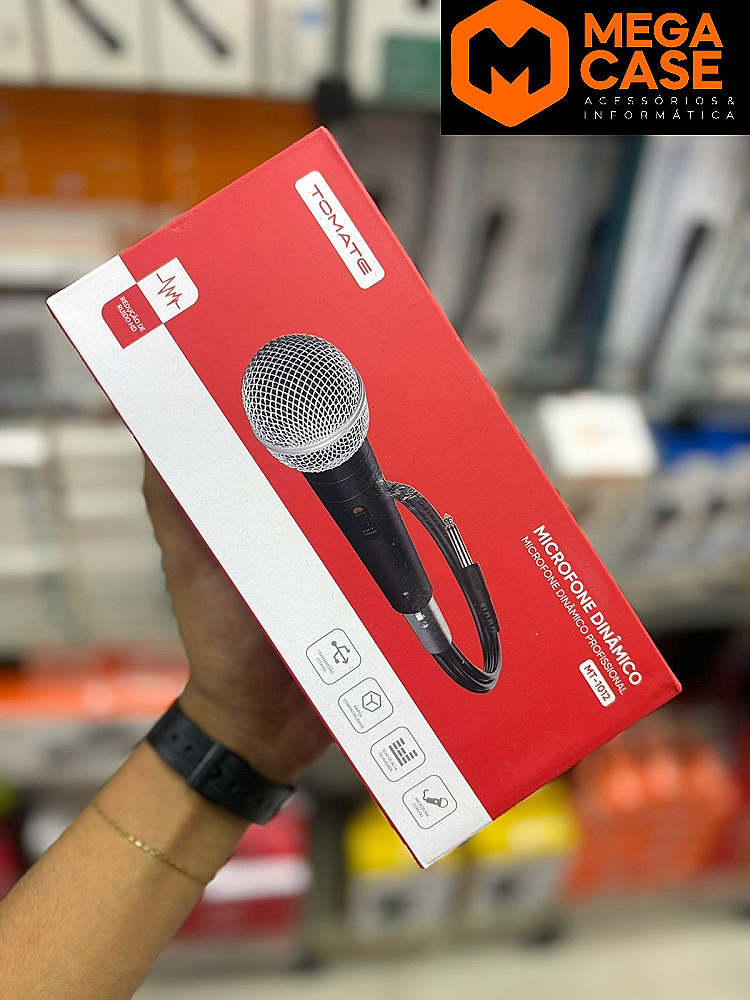 Microfone para caixa de som com fio Dinâmico Tomate MT-T02