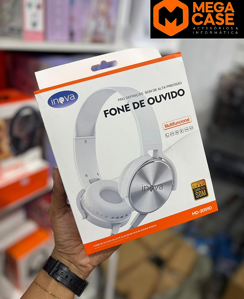Fone de Ouvido Headset com fio Inova MD-2059D