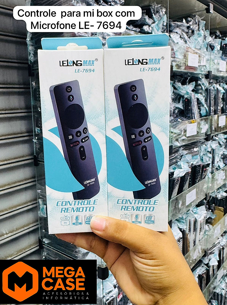 Controle Remoto Universal MI BOX COM MICROFONE Bluetooth LELONG LE-7694