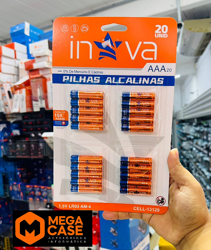Pilhas Alcalinas 1.5V 20pcs Inova CELL-13129