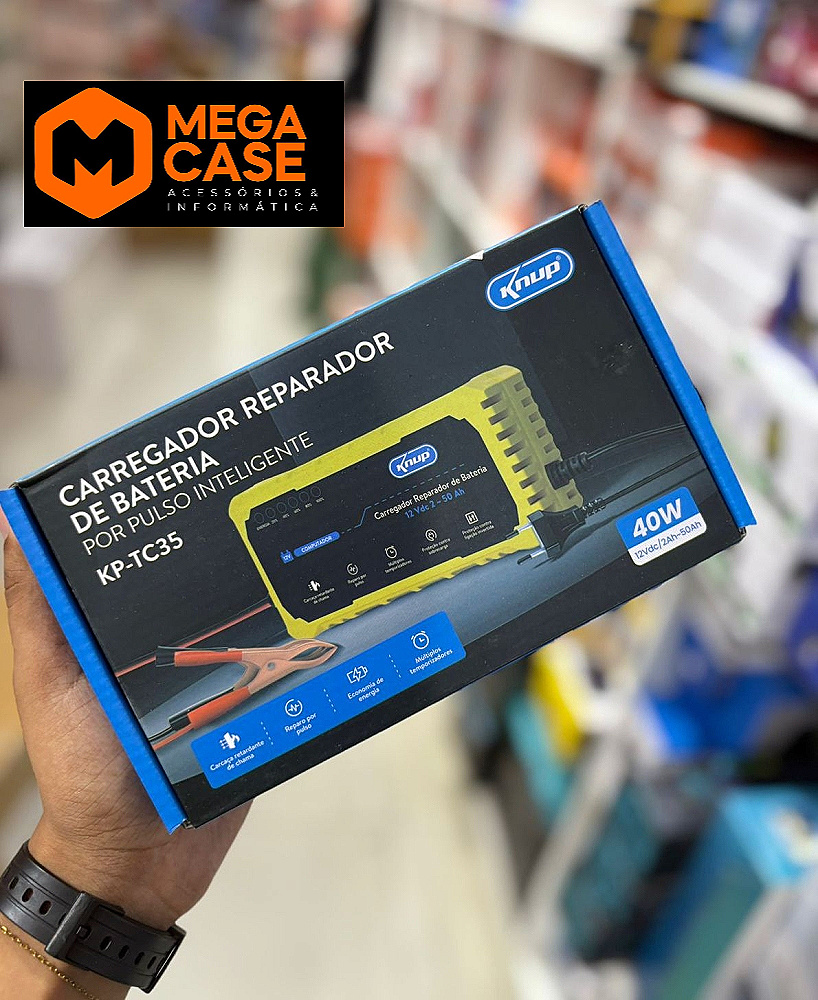 Carregador Reparador de Bateria 40W Knup KP-TC35