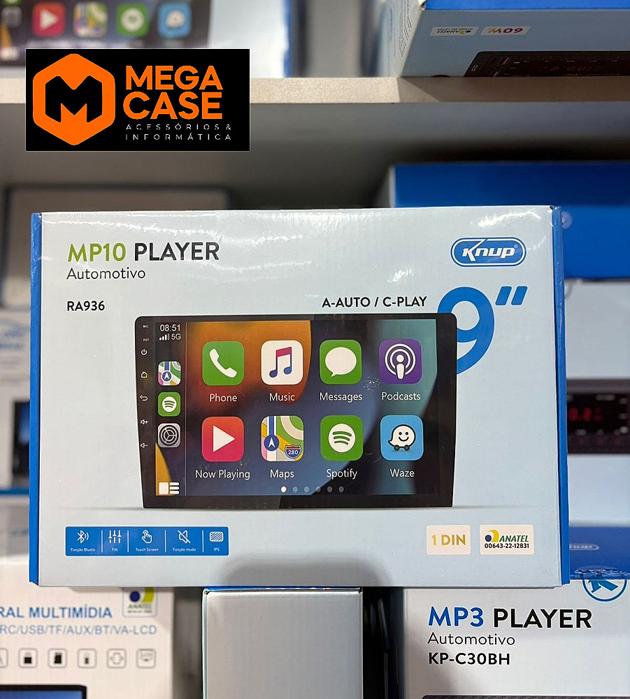 Multimidia de carro Player Automotivo MP10 Knup RA936