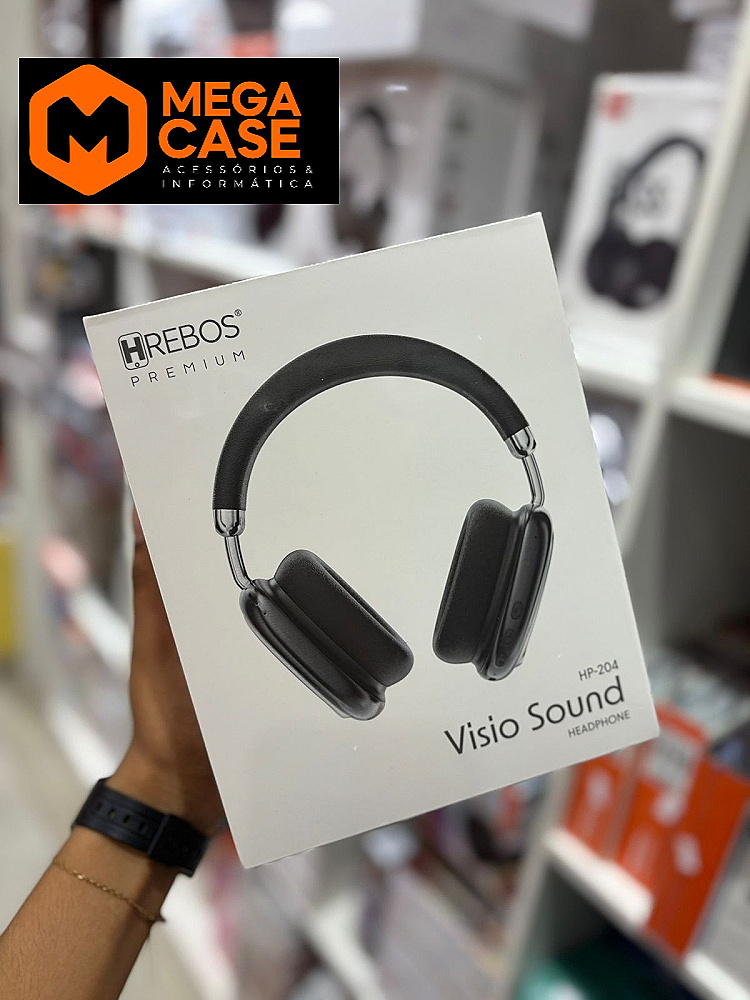 Fone Headphone Bluetooth Hrebos Visio Sound Premium HP-204