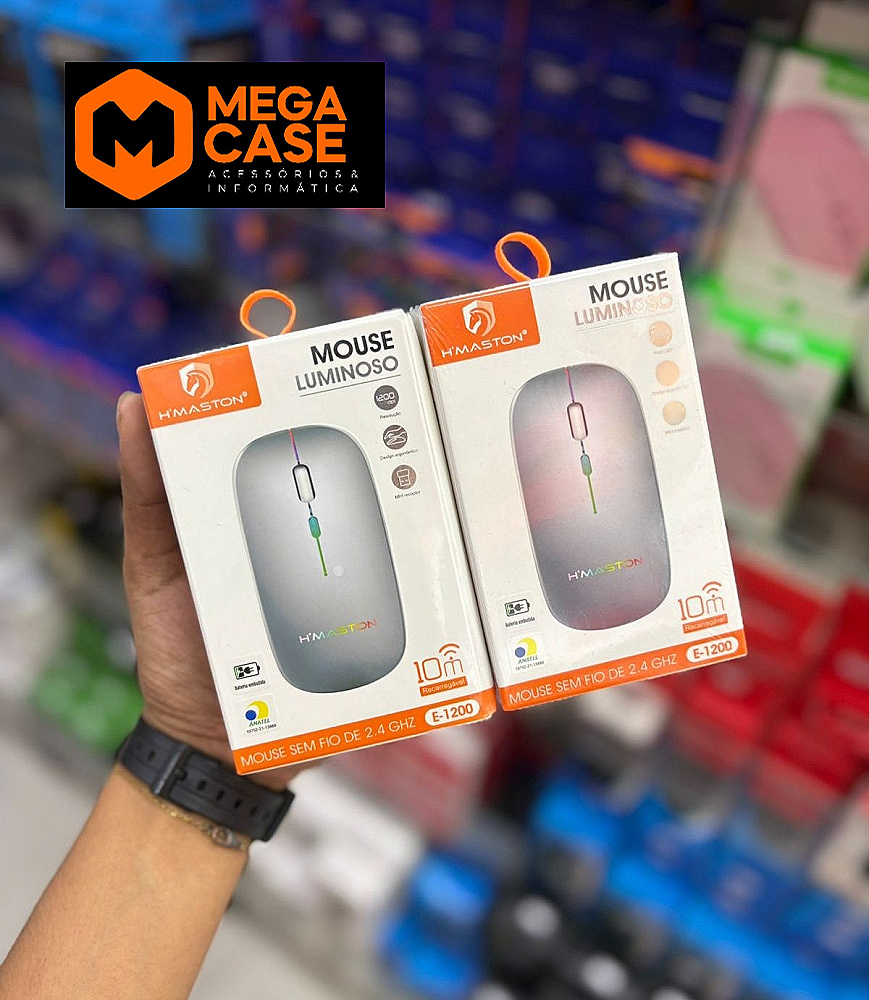 Mouse Sem Fio H'maston Luminoso E-1200