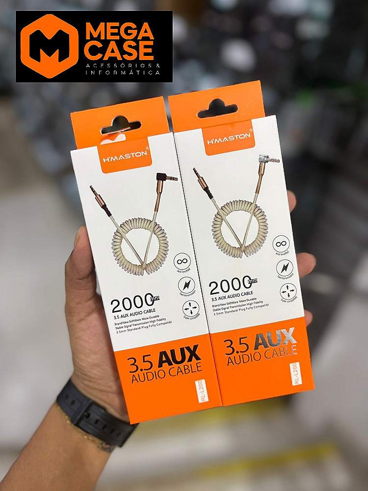 Cabo auxiliar p2 x p2 H'maston 2000mm Audio RL-200