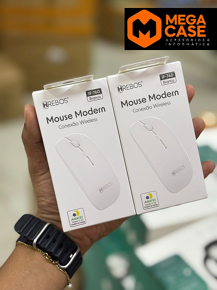 Mouse Wireless Branco Hrebos IF-760