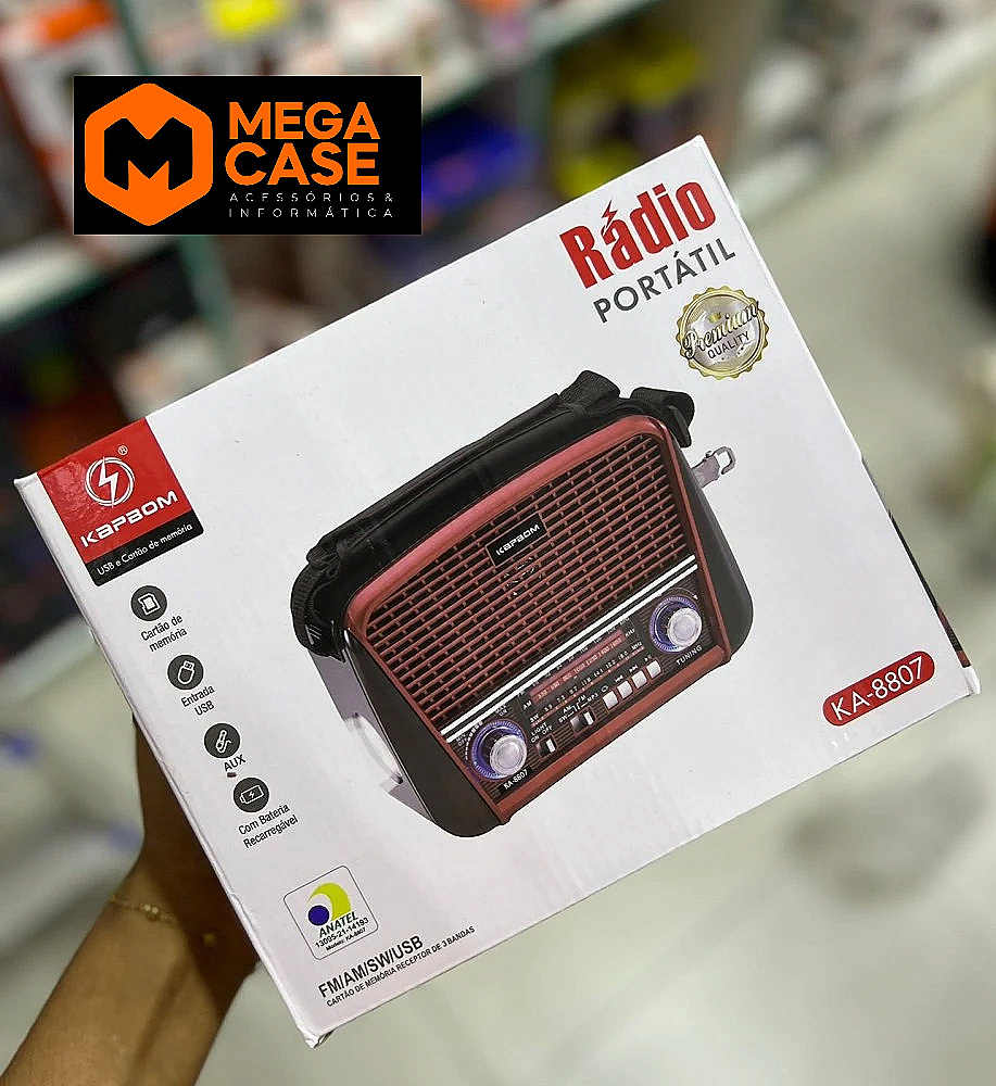 Rádio Portátil Kapbom KA-8807