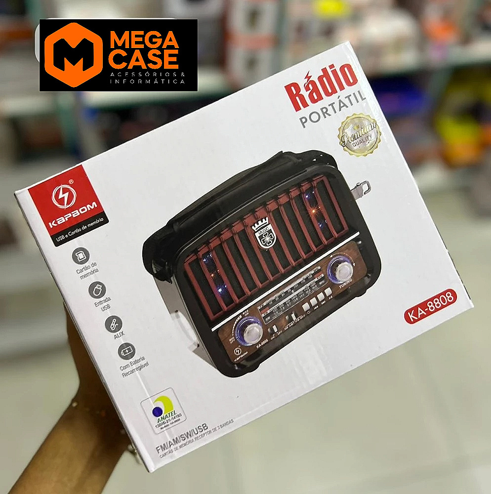 Rádio Portátil Kapbom KA-8808
