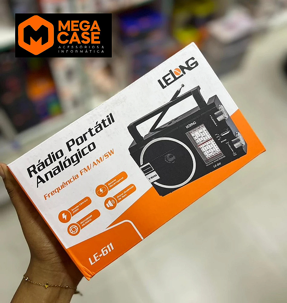 Rádio Portátil Analógico Lelong LE-611