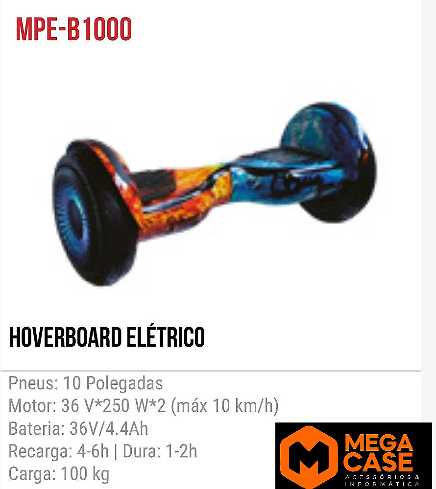 Hoverboard Elétrico 10'' MPE-B1000