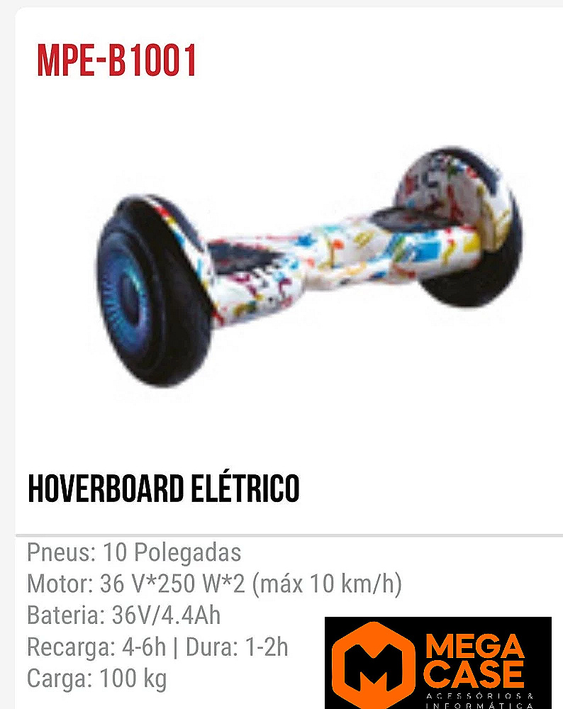 Hoverboard Elétrico 10'' MPE-B1001