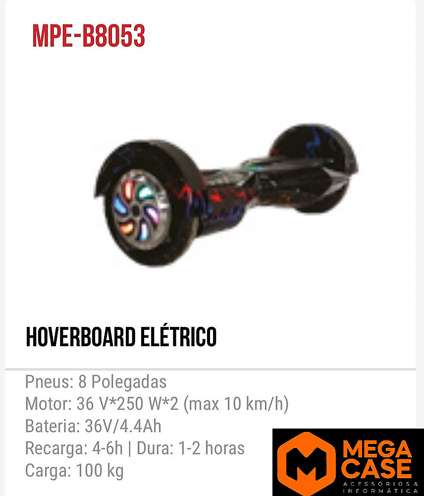Hoverboard Elétrico 8'' MPE-B8053