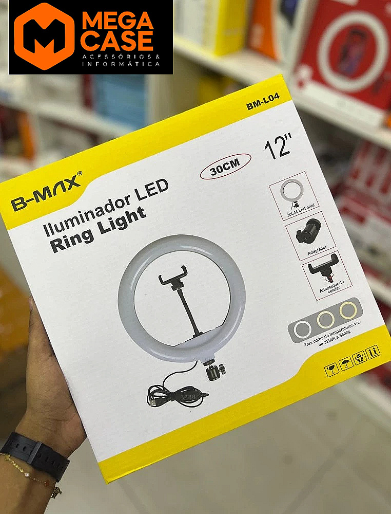 Iluminador LED Ring Light 12'' B-MAX BM-L04