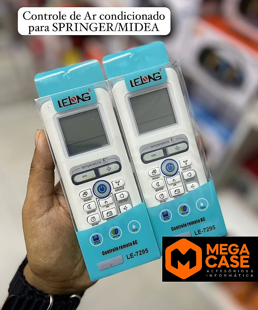 Controle Remoto Universal Ar Condicionado Springer/Midea Lelong LE-7295