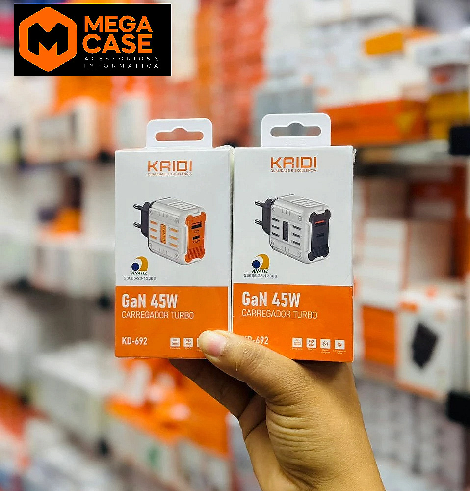 Carregador Turbo GaN 45W Kridi KD-692