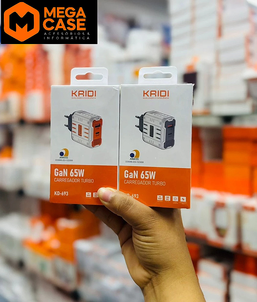 Carregador Turbo GaN 65W Kridi KD-693