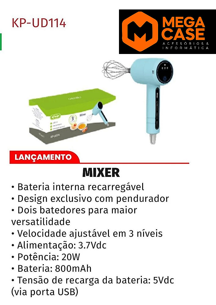 Mixer recarregável portátil Knup