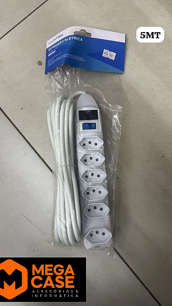 Extensão Elétrica Luatek SL7605 5m 5 Tomadas