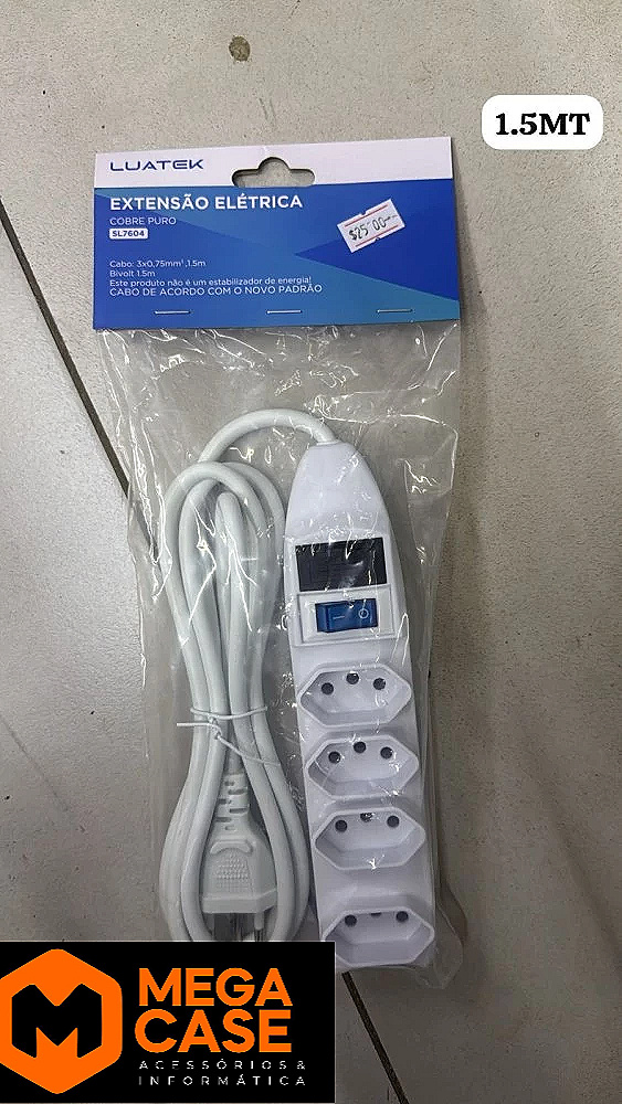 Extensão Elétrica Luatek SL7604 1.5m 4 Tomadas