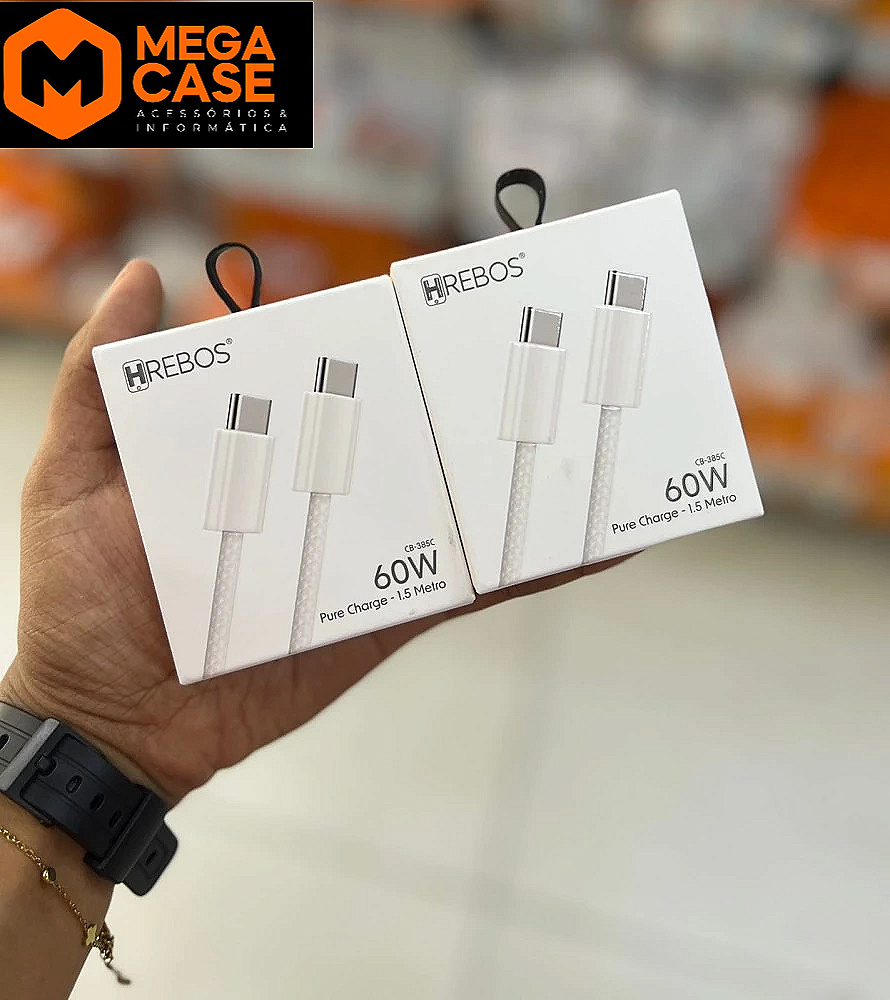 Cabo Tipo-C Hrebos CB-385C 60W 1,5 Metros